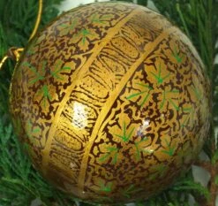 Upcycling Weihnachtskugel Aus Pappmachee, Handbemalter Christbaumschmuck, Kaschmirkugel - Muster 4 - 7x7x7 Cm Ø7 Cm