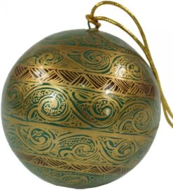 Upcycling Weihnachtskugel Aus Pappmachee, Handbemalter Christbaumschmuck, Kaschmirkugel - Muster 21 - 7x7x7 Cm Ø7 Cm