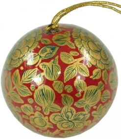 Upcycling Weihnachtskugel Aus Pappmachee, Handbemalter Christbaumschmuck, Kaschmirkugel - Muster 14 - 7x7x7 Cm Ø7 Cm