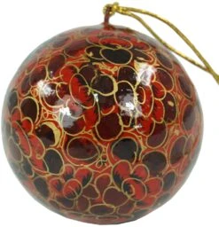 Upcycling Weihnachtskugel Aus Pappmachee, Handbemalter Christbaumschmuck, Kaschmirkugel - Muster 10 - 7x7x7 Cm Ø7 Cm