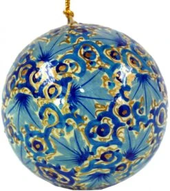 Upcycling Weihnachtskugel Aus Pappmachee, Handbemalter Christbaumschmuck, Kaschmirkugel - Muster 17 - 7x7x7 Cm Ø7 Cm
