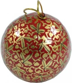 Upcycling Weihnachtskugel Aus Pappmachee, Handbemalter Christbaumschmuck, Kaschmirkugel - Muster 12 - 10x7x7 Cm Ø7 Cm