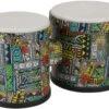 Farbige Bongo, Percussion Rhythmus Klang Instrument - 16x32x16 Cm